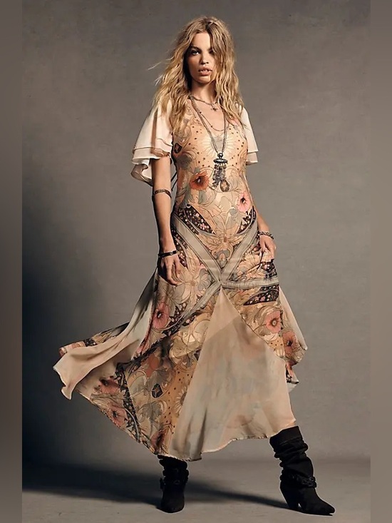 Free People Dresses & Skirts - 1048. FREE PEOPLE Celestial  Nights Maxi Dress in Fairy Combo Sz S NWOT $228